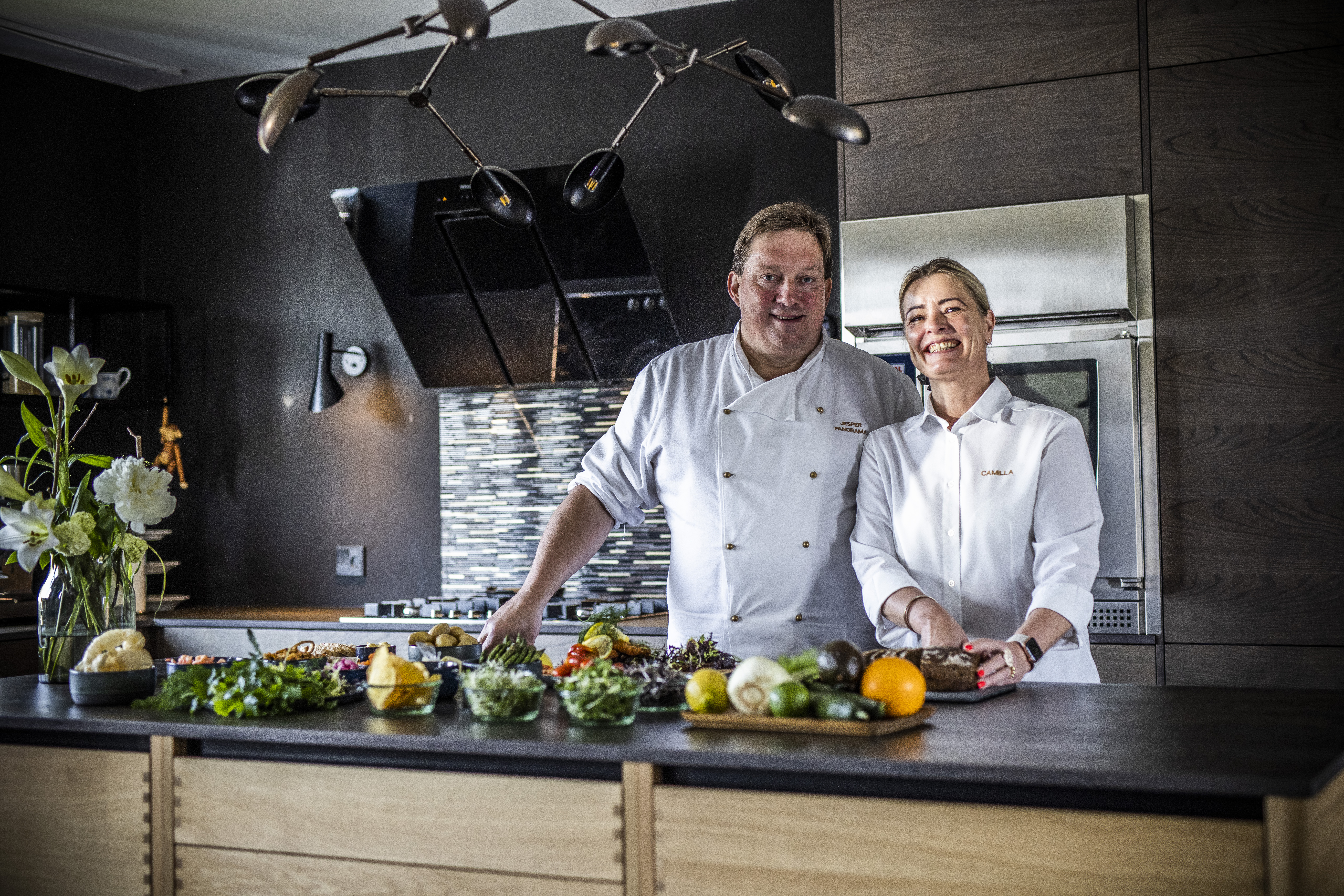 Camilla og Jesper Panorama i deres Nature køkken